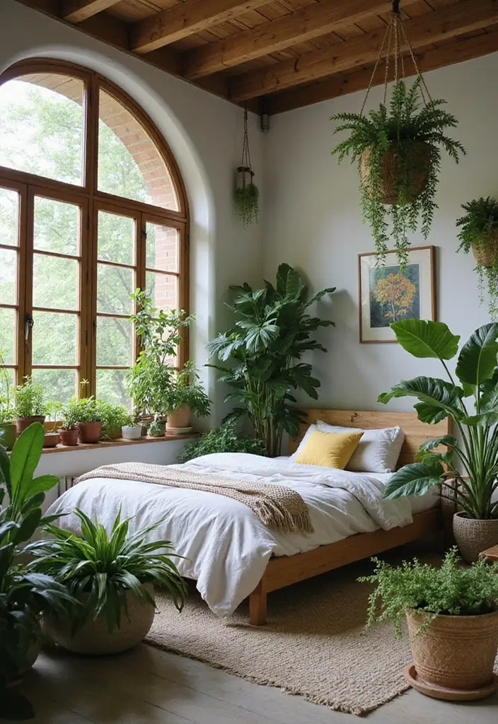 25 Husband and Wife Bedroom Ideas That Balance Both Styles - 13. Greenery and Plants