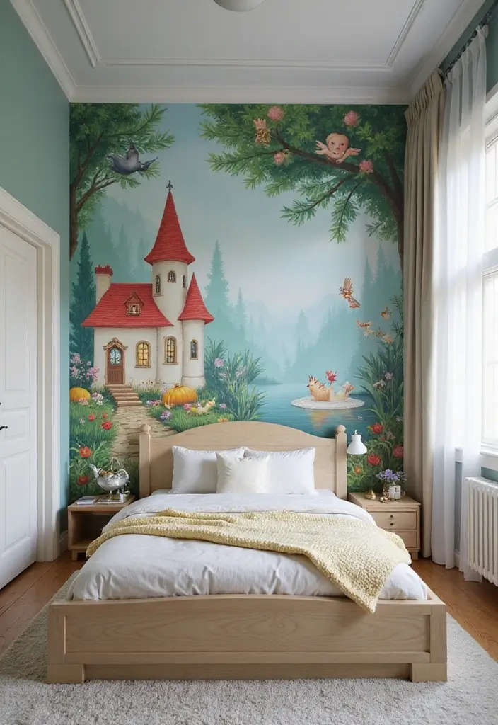 25 Kids Bedroom Paint Ideas That Make Walls Come Alive - 14. Magical Murals