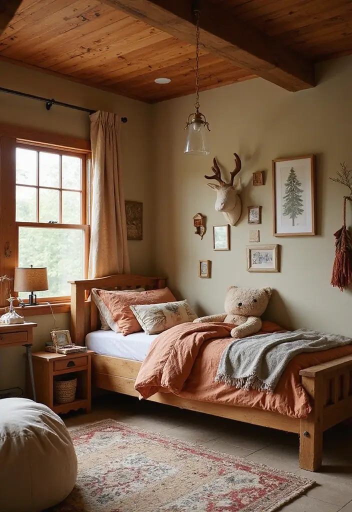 25 Kids Bedroom Paint Ideas That Make Walls Come Alive - 17. Cozy Cabin Retreat
