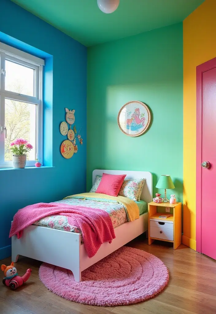 25 Kids Bedroom Paint Ideas That Make Walls Come Alive - 21. Exciting Electric Hues