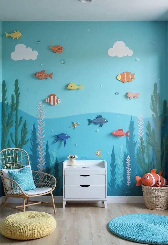 25 Kids Bedroom Paint Ideas That Make Walls Come Alive - 7. Under the Sea