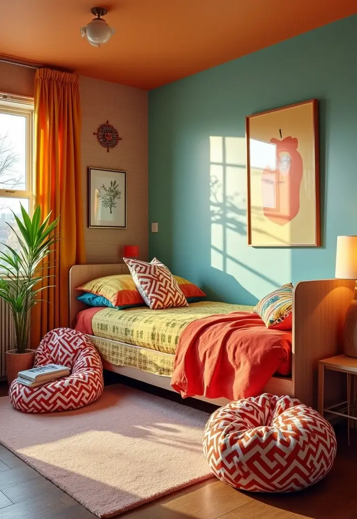 25 Kids Room Ideas for Girls Bedroom That Feel Magical - 13. Retro Fun Vibes