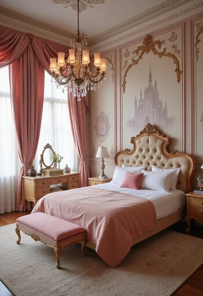 25 Kids Room Ideas for Girls Bedroom That Feel Magical - 7. Vintage Princess Castle