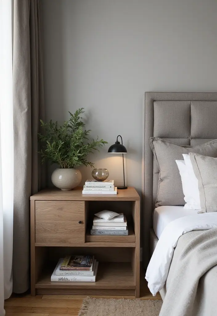 25 King Size Bed in Small Bedroom Ideas That Actually Work - 2. Multifunctional Nightstands