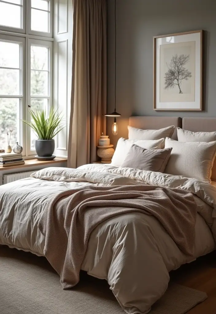 25 King Size Bed in Small Bedroom Ideas That Actually Work - 22. Textured Bedding