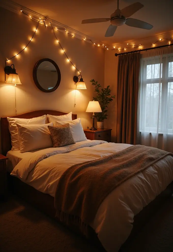 25 King Size Bed in Small Bedroom Ideas That Actually Work - 8. Layered Lighting