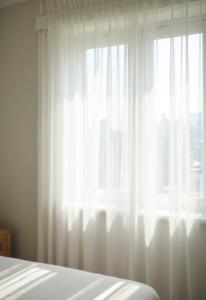25 One Window Bedroom Ideas That Maximize Light & Style - 2. Sheer Window Treatments