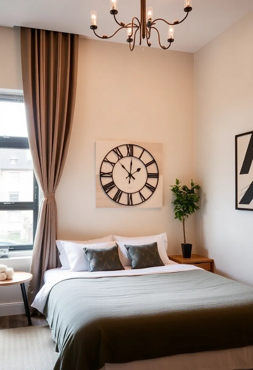 25 One Window Bedroom Ideas That Maximize Light & Style - 21. Unique Clocks