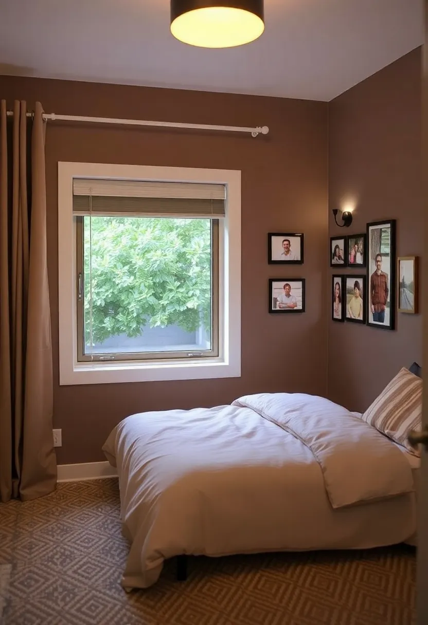 25 One Window Bedroom Ideas That Maximize Light & Style - 22. Personalized Photo Displays