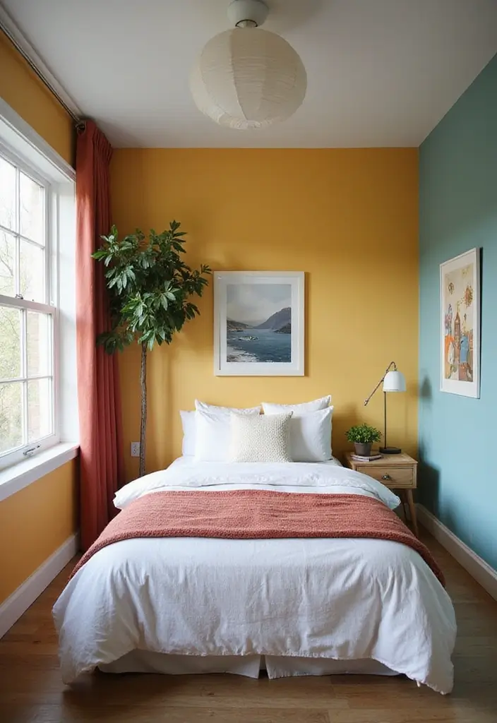 25 One Window Bedroom Ideas That Maximize Light & Style - 6. Bold Accent Walls