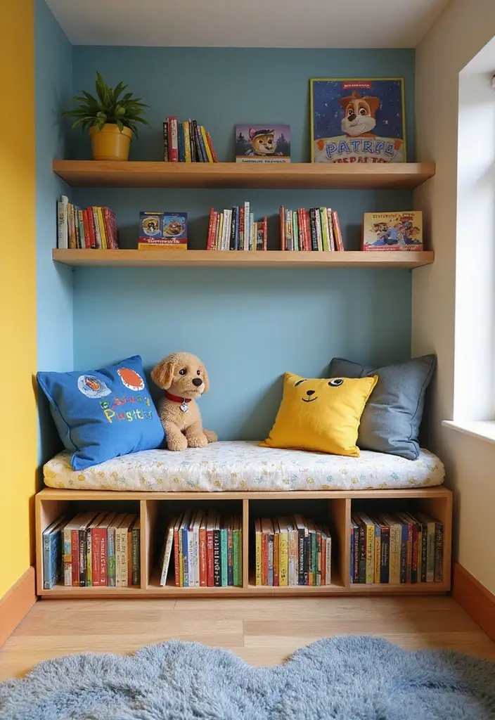 25 Paw Patrol Bedroom Ideas for Boys That Are Paw-some! - 11. Paw Patrol Themed Book Nook