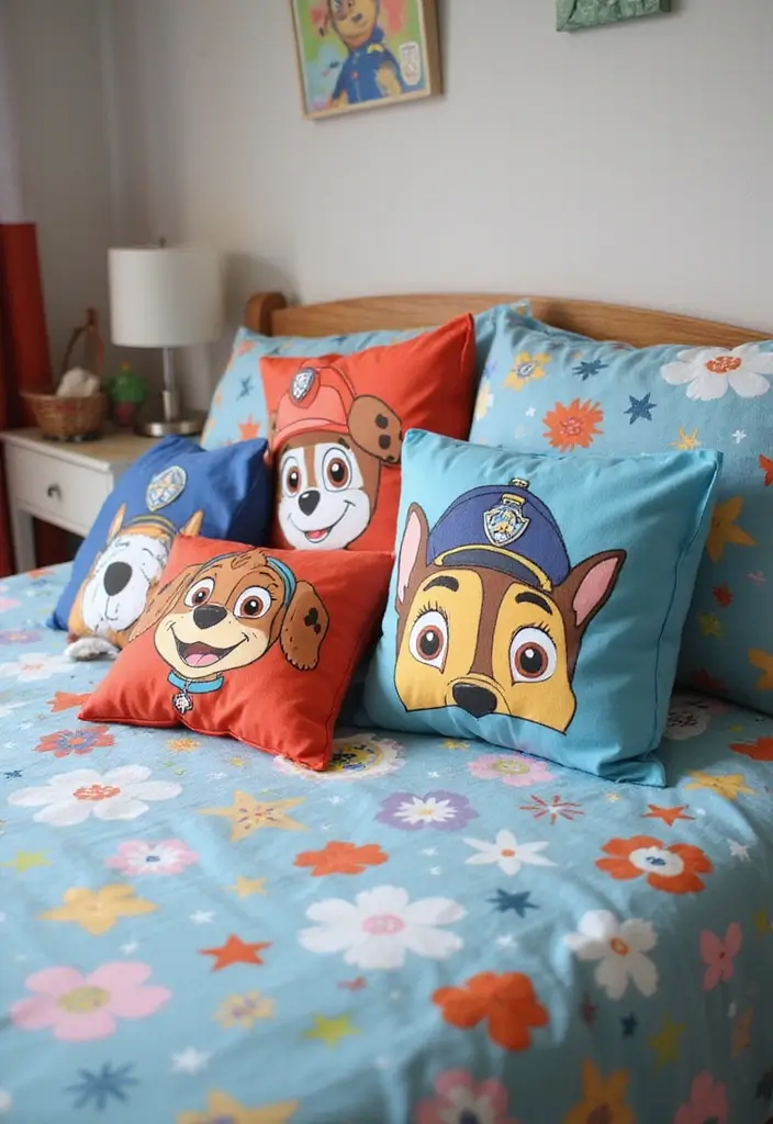 25 Paw Patrol Bedroom Ideas for Boys That Are Paw-some! - 18. Themed Pillows