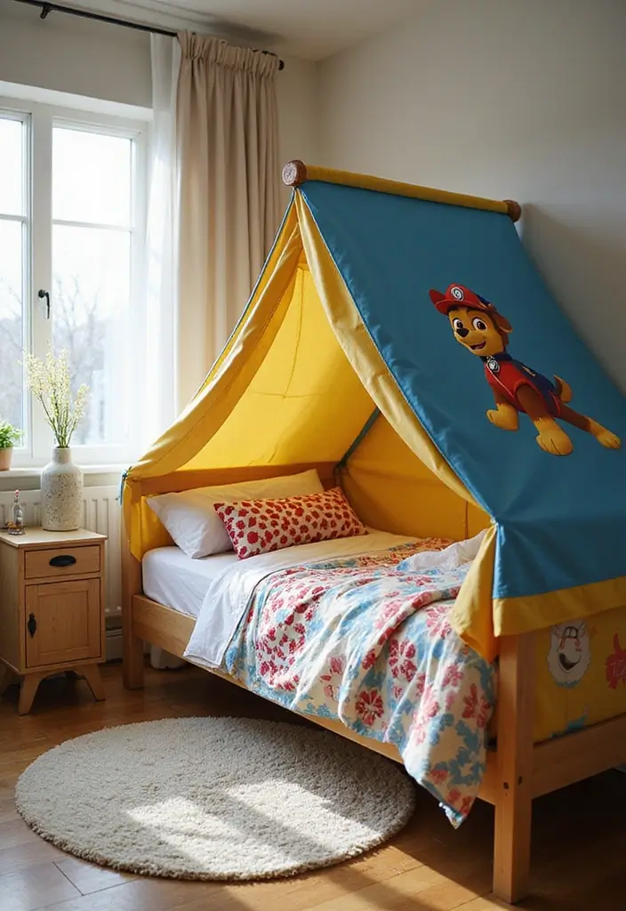 25 Paw Patrol Bedroom Ideas for Boys That Are Paw-some! - 19. Paw Patrol Bed Canopy