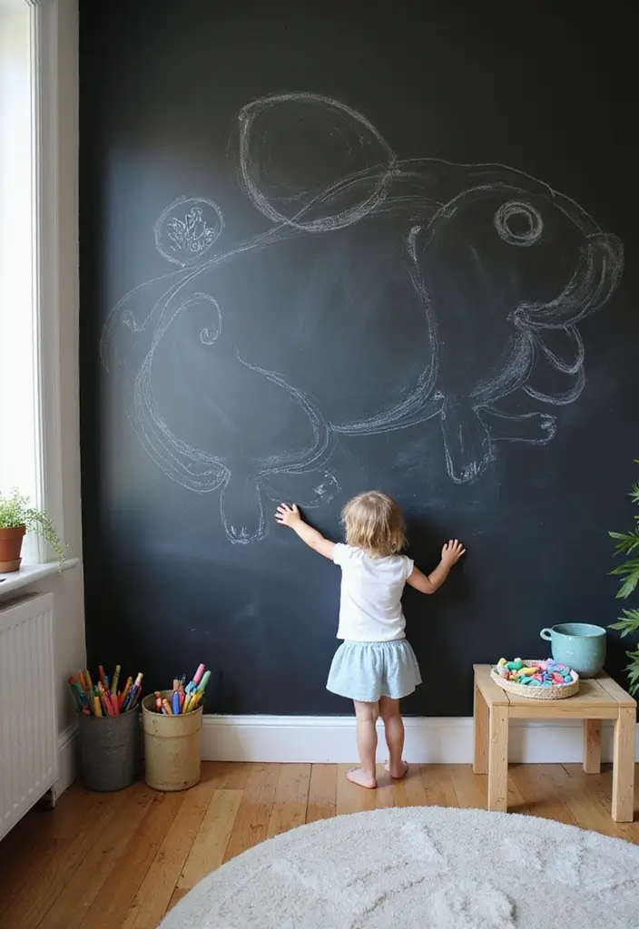 25 Rainbow Bedroom Ideas for Kids That Bring Joy to Every Corner - 20. Interactive Rainbow Wall