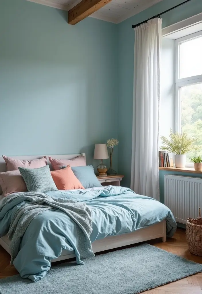 25 Room Painting Ideas Bedroom Aesthetic That Feel Calm & Trendy - 20. Light Denim Blue