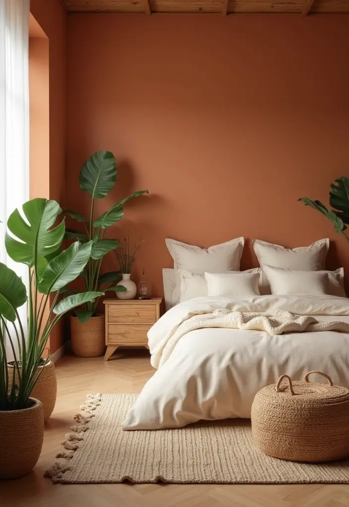 25 Room Painting Ideas Bedroom Aesthetic That Feel Calm & Trendy - 3. Warm Terracotta