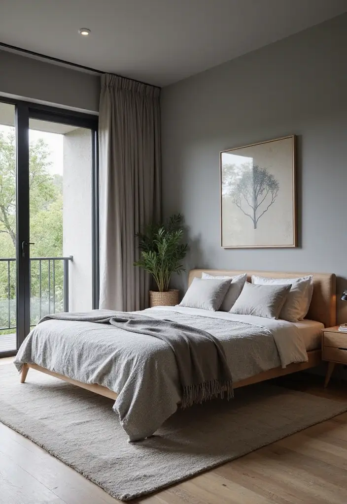 25 Room Painting Ideas Bedroom Aesthetic That Feel Calm & Trendy - 8. Nature-Inspired Greys