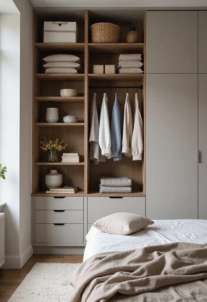 25 Small Bedroom Ideas with Wardrobe That Look Organized & Sleek - 2. Vertical Wardrobe Designs