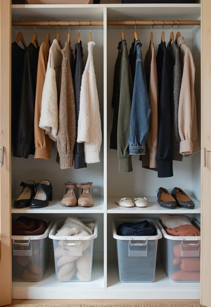 25 Small Bedroom Ideas with Wardrobe That Look Organized & Sleek - 20. Seasonal Wardrobe Organization