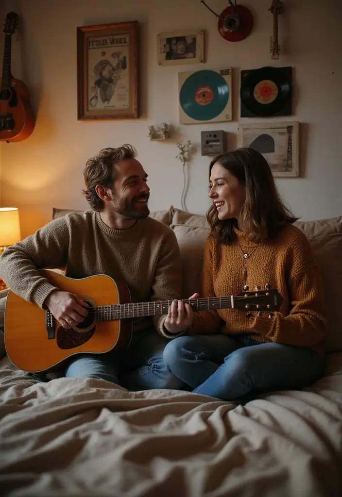 25 Spicy Couples Photoshoot Ideas in Bedroom That Turn Up the Heat - 9. Sweet Serenade