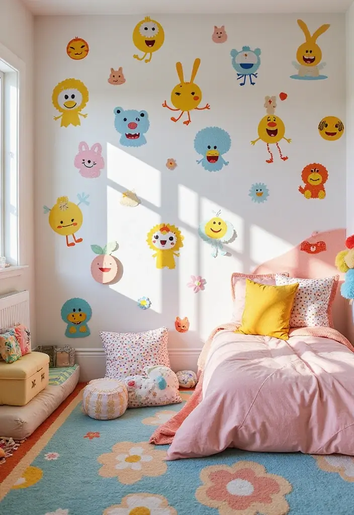 25 Toca Boca House Ideas Free Bedroom That Are Cute & Creative - 20. Toca Boca Character Wall