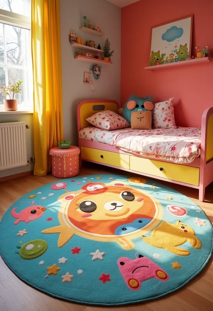 25 Toca Boca House Ideas Free Bedroom That Are Cute & Creative - 9. Playful Rug Designs
