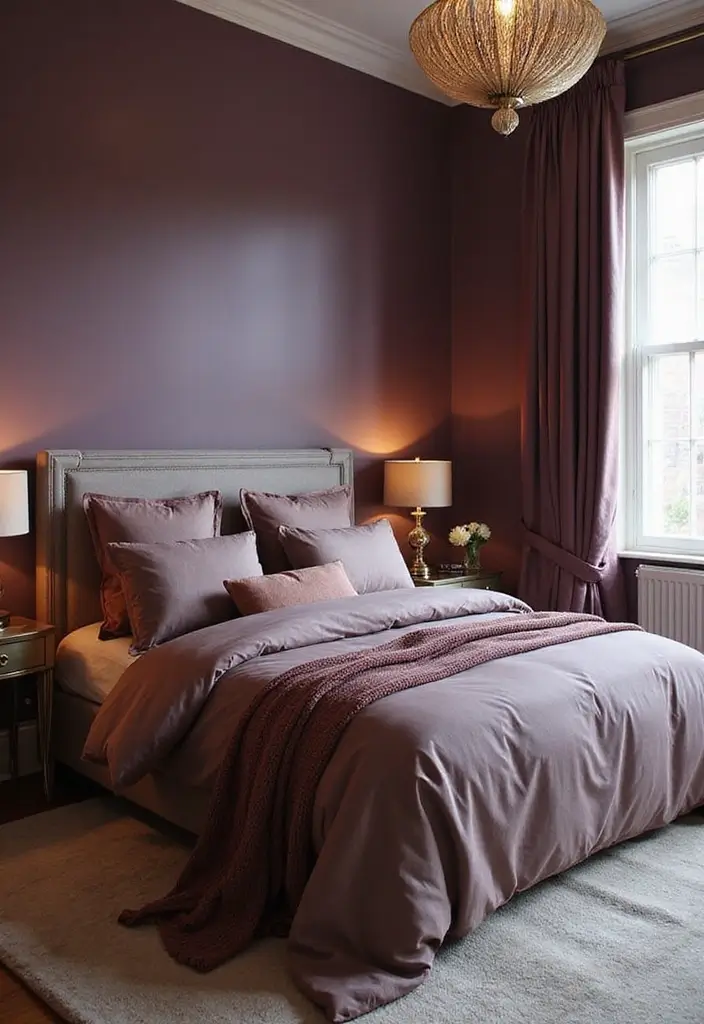 26 Aesthetic Room Color Ideas Bedroom That Make Your Space Feel Dreamy - 18. Muted Plum