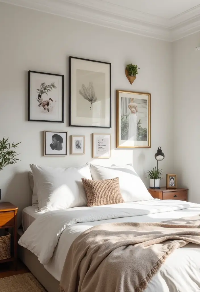 26 Bloxburg Bedroom Ideas Modern That Are Minimal and Aesthetic - 8. Wall Art Arrangements