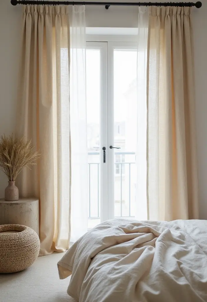 27 Bedroom Curtain Ideas Master Modern That Add Elegance and Privacy - 16. Natural Fabrics for Breathability