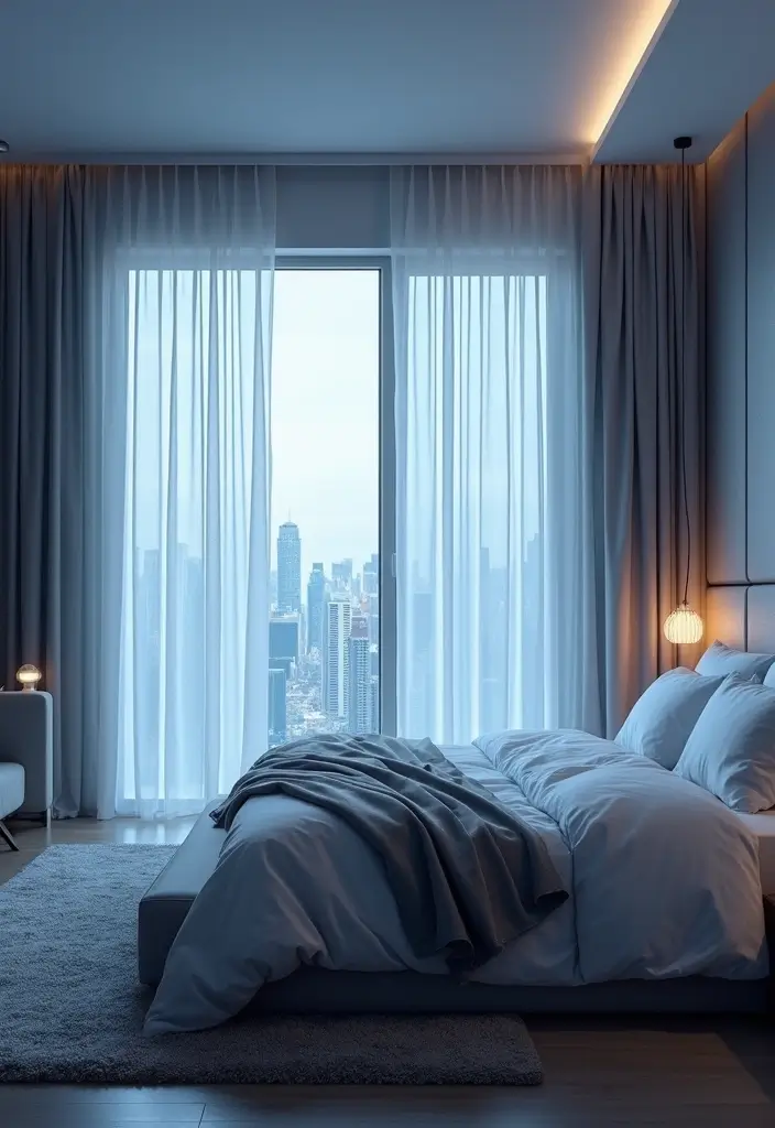 27 Bedroom Curtain Ideas Master Modern That Add Elegance and Privacy - 18. Futuristic Smart Curtains