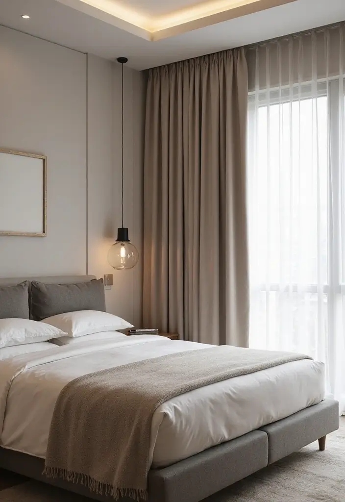 27 Main Bedroom Ideas Modern That Feel Spacious and Sleek - 22. Elegant Curtains