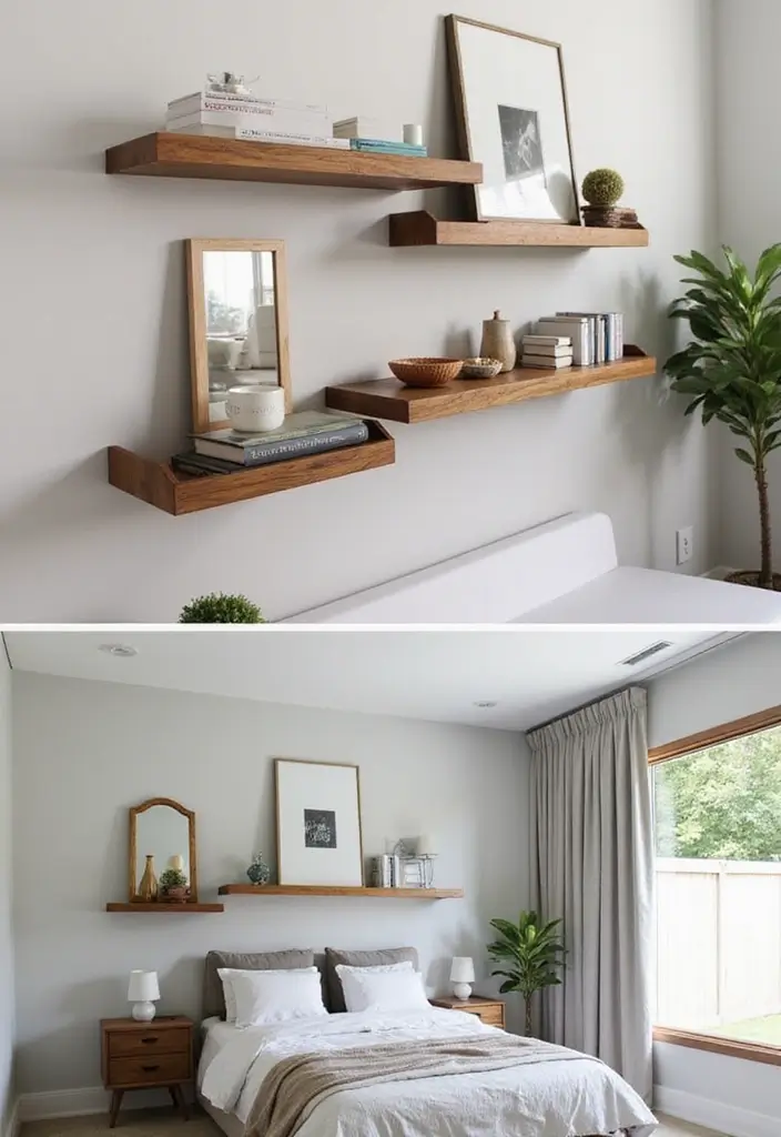 27 Main Bedroom Ideas Modern That Feel Spacious and Sleek - 6. Wall-Mounted Storage