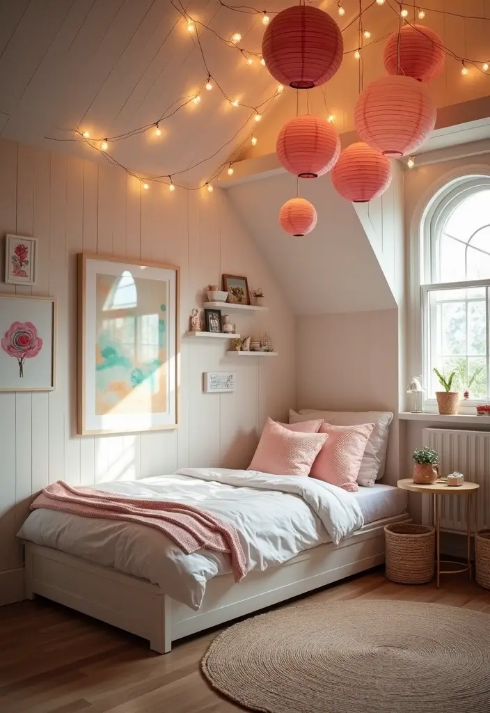 27 Teen Loft Bedroom Ideas That Are Modern and Multi-Functional - 23. Whimsical Ceiling Decor