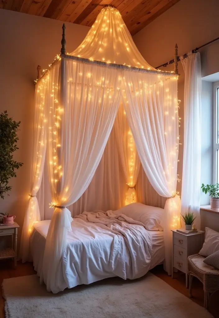 27 Teen Loft Bedroom Ideas That Are Modern and Multi-Functional - 27. Dreamy Canopy Beds