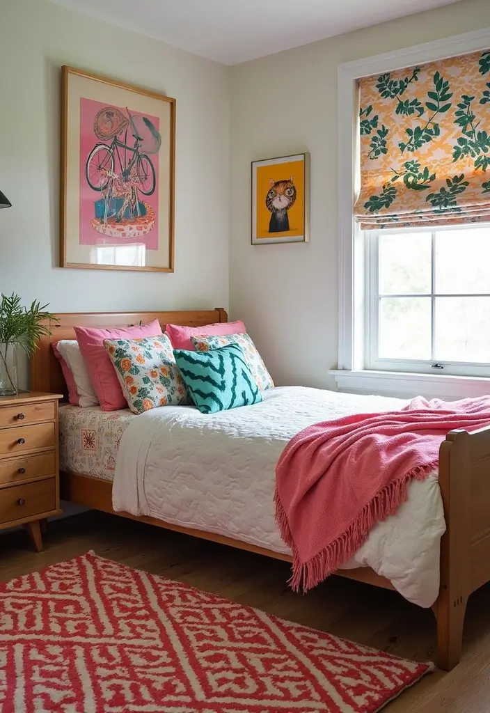 28 Girls Small Bedroom Ideas That Balance Style & Storage - 10. Playful Patterns