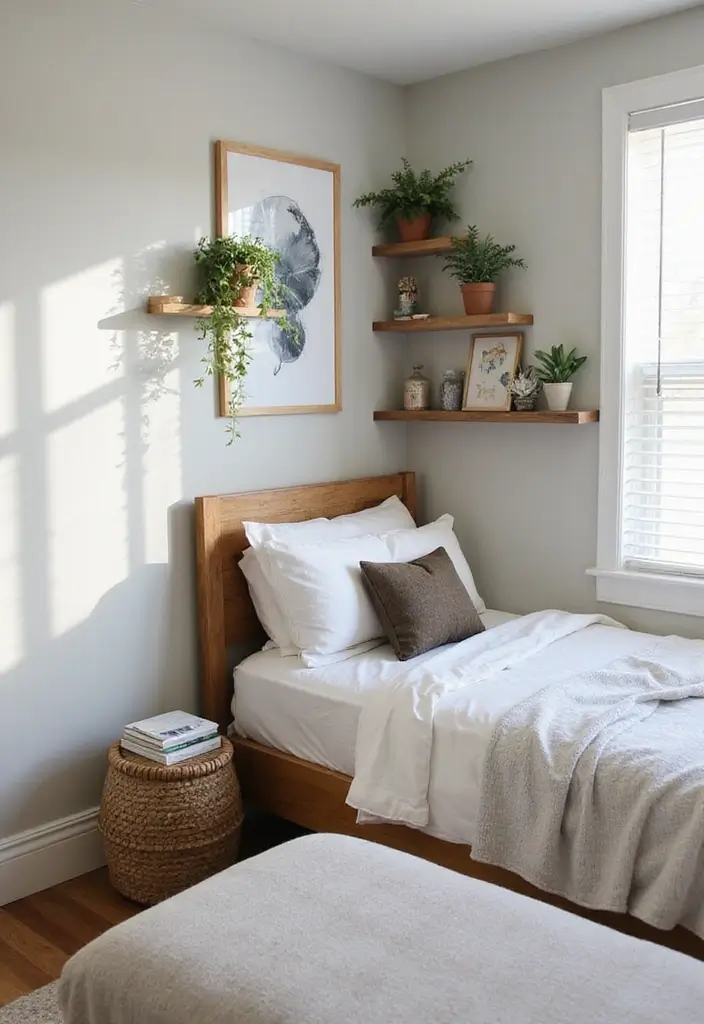 28 Girls Small Bedroom Ideas That Balance Style & Storage - 27. Corner Shelves