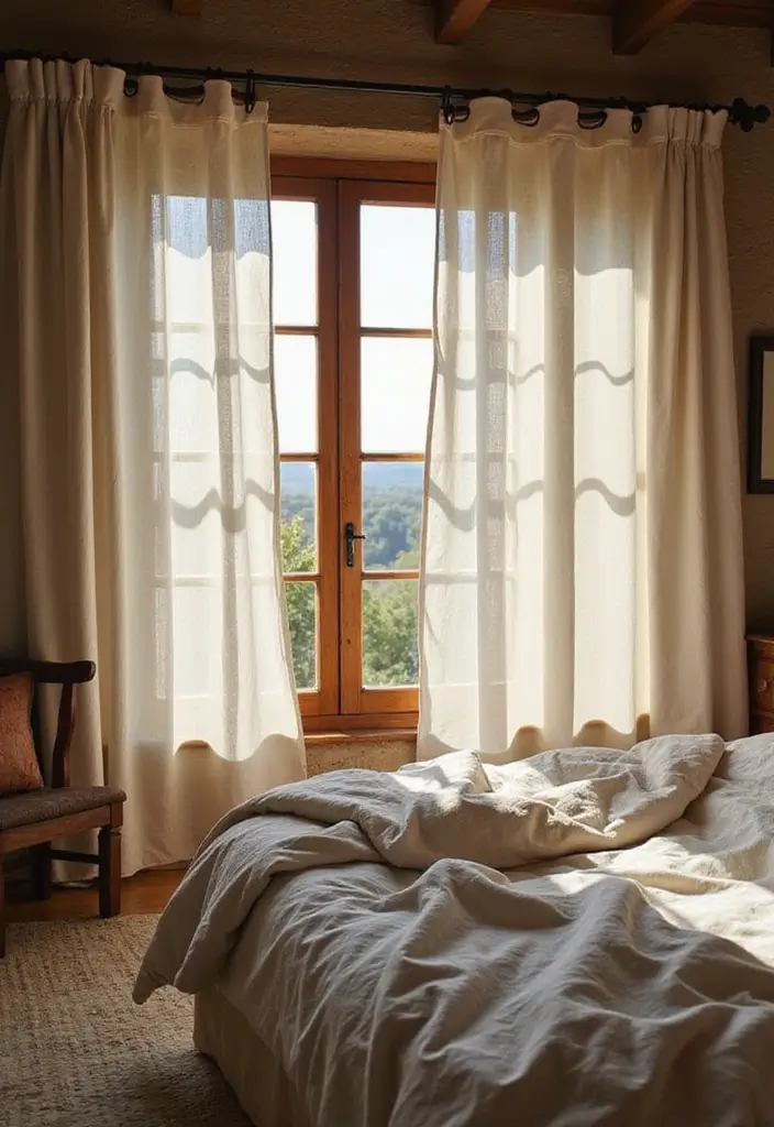 28 Rustic Brown Bedroom Ideas That Bring Natural Warmth - 17. Simple Window Treatments