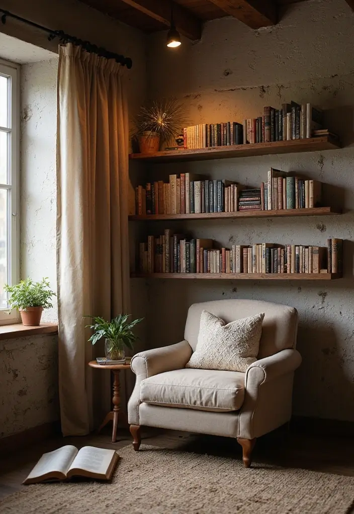 28 Rustic Brown Bedroom Ideas That Bring Natural Warmth - 18. Stylish Book Nooks