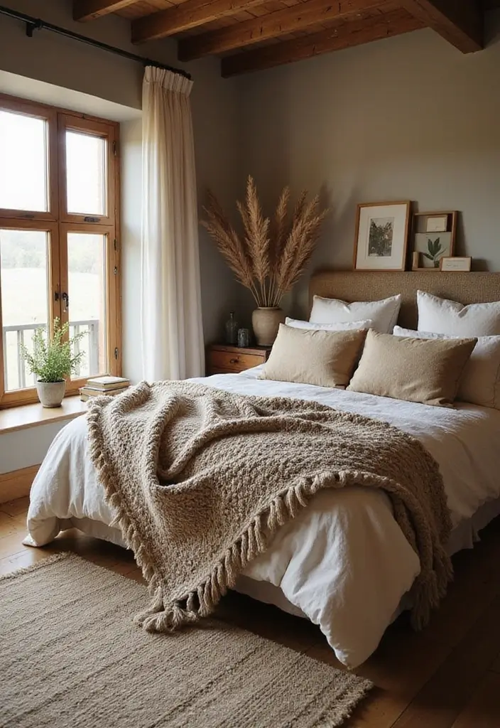 28 Rustic Brown Bedroom Ideas That Bring Natural Warmth - 2. Earthy Textiles