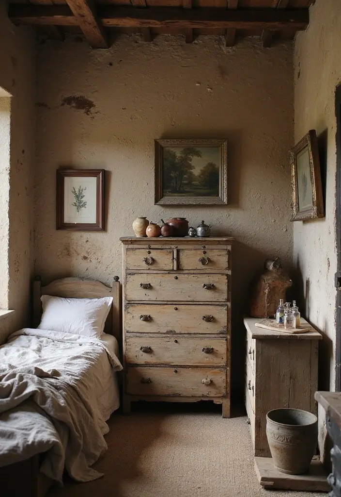 28 Rustic Brown Bedroom Ideas That Bring Natural Warmth - 3. Vintage Furniture Finds