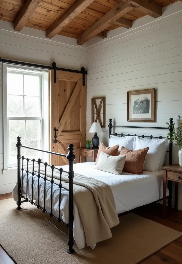 28 Rustic Brown Bedroom Ideas That Bring Natural Warmth - 5. Farmhouse Style Elements