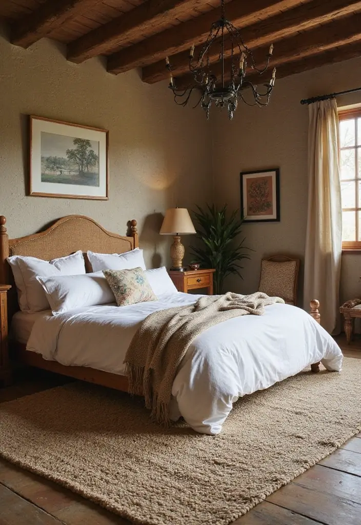 28 Rustic Brown Bedroom Ideas That Bring Natural Warmth - 8. Plush Rugs for Comfort