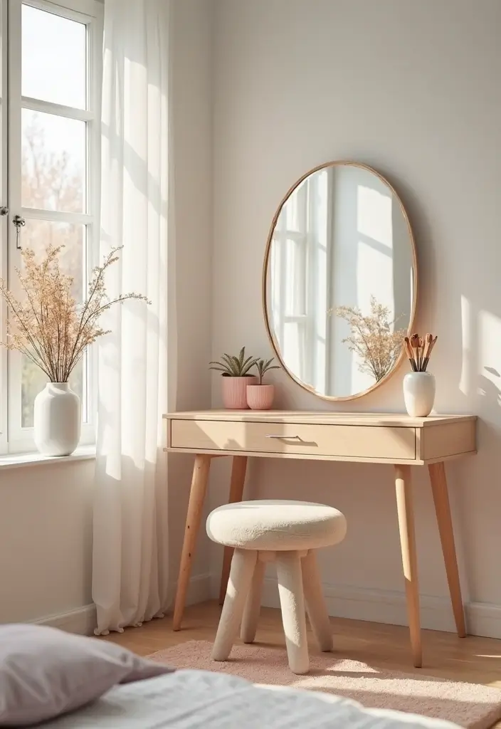 28 Vanity Ideas Bedroom Modern Luxury That Feel High-End & Sleek - 12. Soft Color Palettes