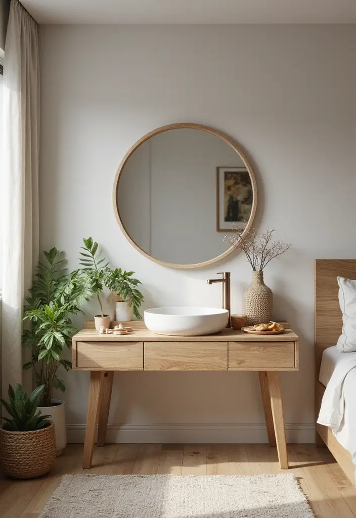 28 Vanity Ideas Bedroom Modern Luxury That Feel High-End & Sleek - 14. Natural Elements