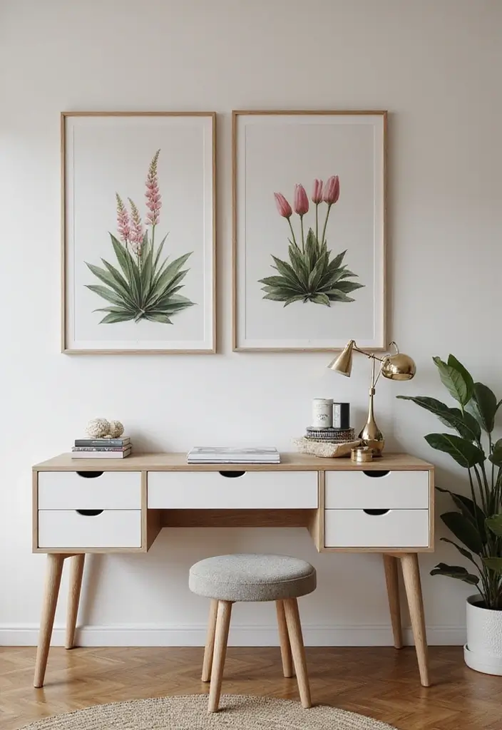 28 Vanity Ideas Bedroom Modern Luxury That Feel High-End & Sleek - 25. High-Quality Art Prints