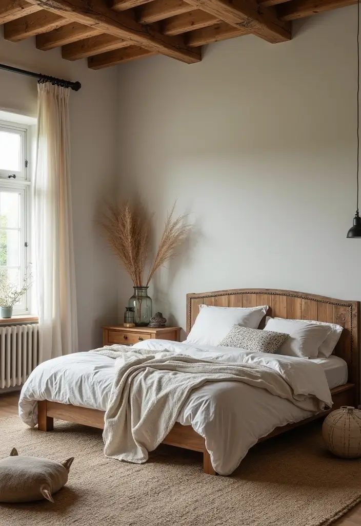 29 Bedroom Sofa Ideas for Small Spaces That Double as Decor - 14. Rustic Farmhouse Sofa