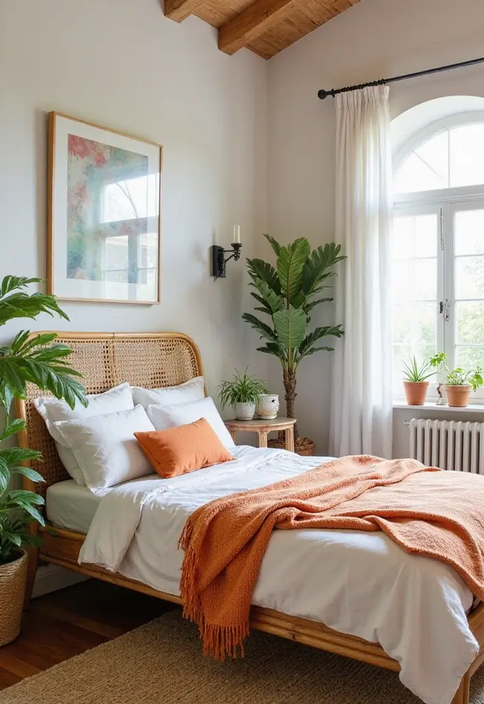 29 Bedroom Sofa Ideas for Small Spaces That Double as Decor - 27. Classic Rattan Sofa