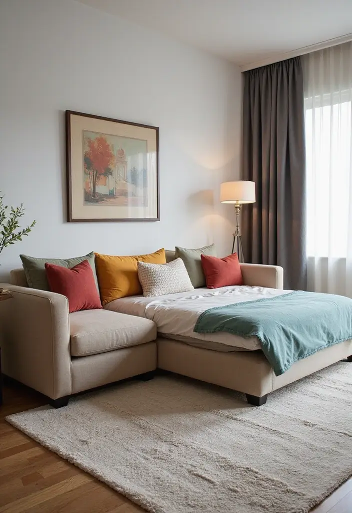29 Bedroom Sofa Ideas for Small Spaces That Double as Decor - 4. Multifunctional Sectional Sofa