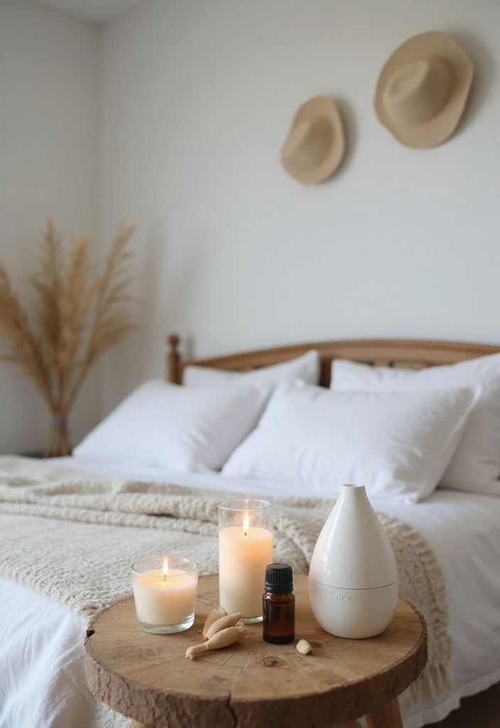 29 Modern Coastal Bedroom Ideas That Bring Beach Vibes Home - 24. Relaxing Aromatherapy