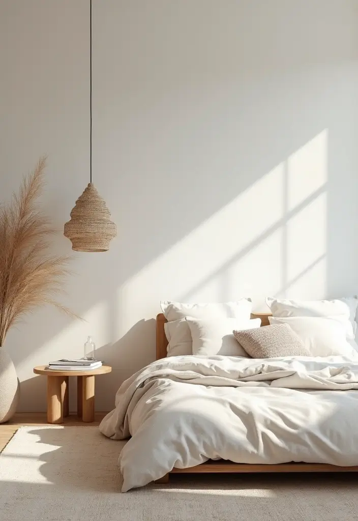 29 Modern Coastal Bedroom Ideas That Bring Beach Vibes Home - 9. Minimalist Furniture with Organic Forms
